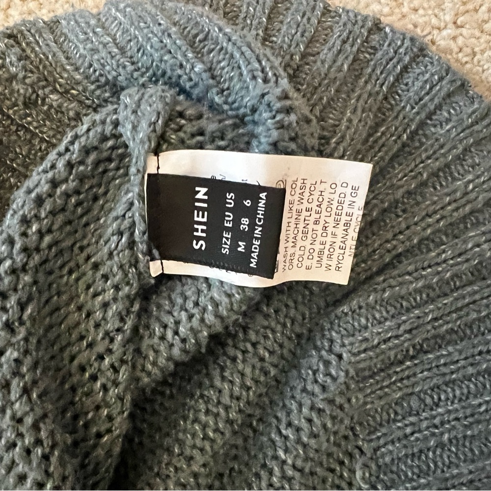 SHEIN Blue Ribbed Knit Sweater - Picture 2 of 2